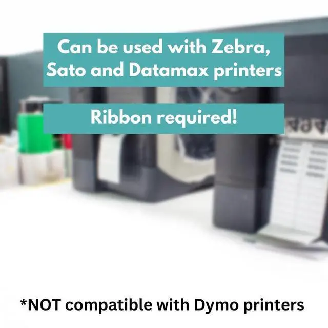 Alt view image 6 of 6 - PSBM 4 Rolls 3 x 2 Inch Thermal Transfer Label Stickers, 3 Inch Core, 2875 Labels/Roll, Fade-Resistant Label for Barcode and Shipping Printing, Compatible with Zebra, Sato & Datamax