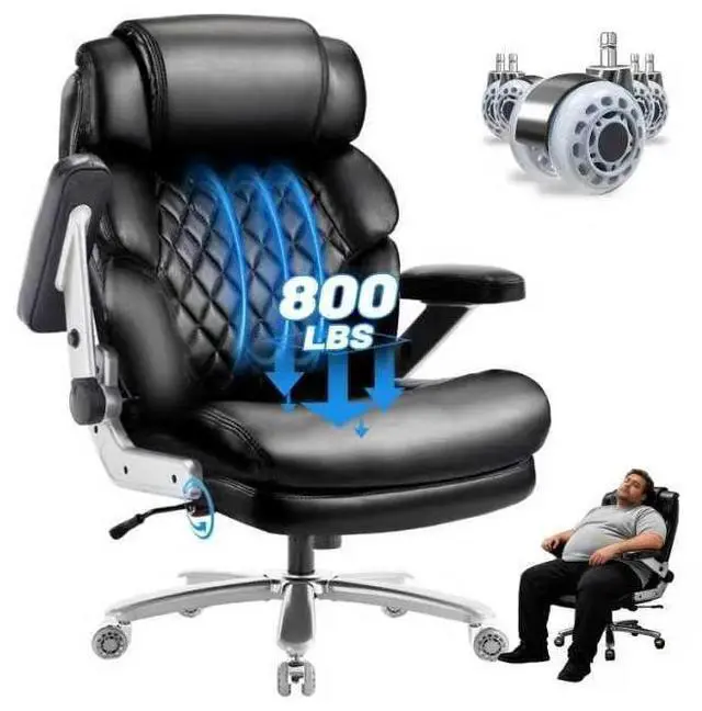 Main image of 800LBS Big and Tall Office Chair for Heavy People, Heavy Duty Executive Chair with High Back, Extra Wide Seat and Adjustable Lumbar, Large Computer Desk Chair Comfortable for Home Office