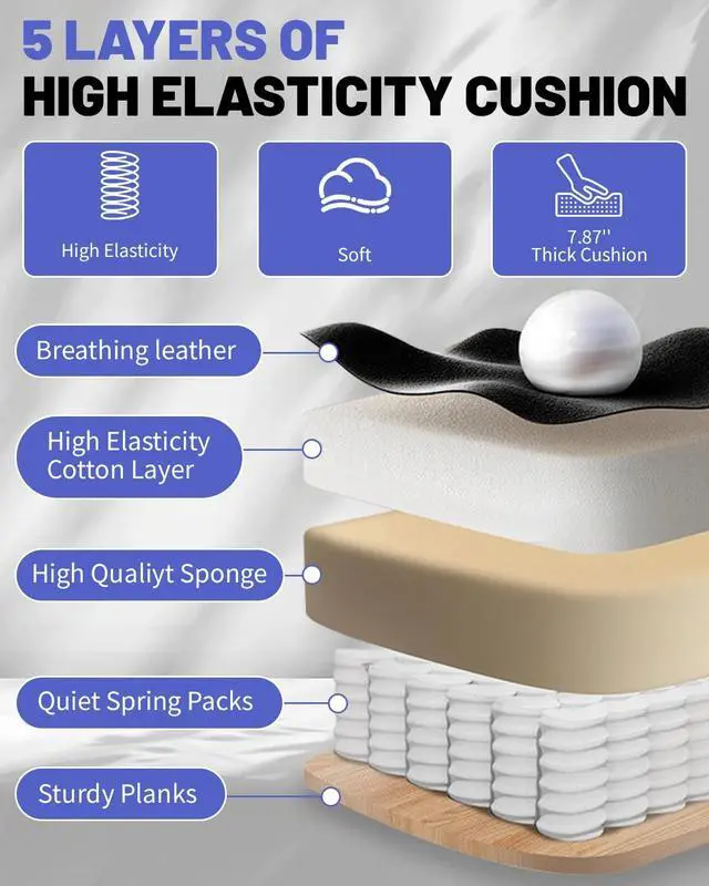 Alt view image 5 of 7 - 800LBS Big and Tall Office Chair for Heavy People, Heavy Duty Executive Chair with High Back, Extra Wide Seat and Adjustable Lumbar, Large Computer Desk Chair Comfortable for Home Office