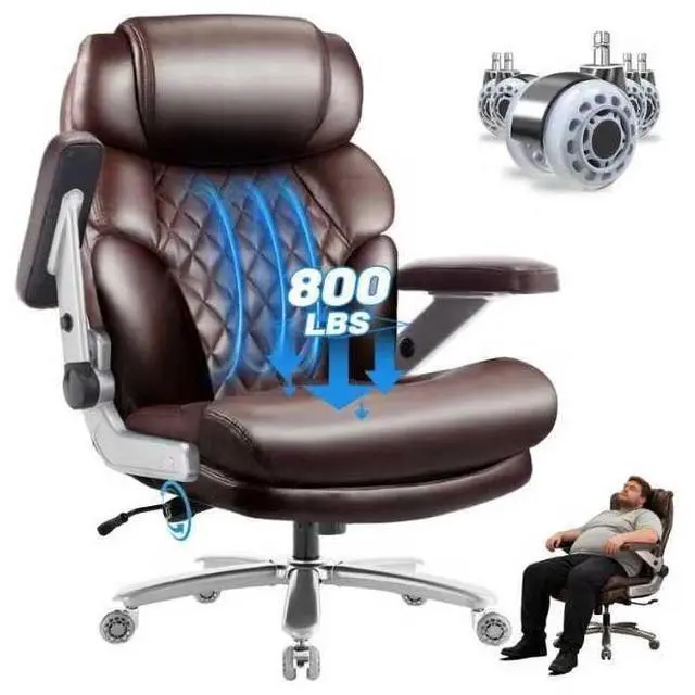 Main image of 800LBS Big and Tall Office Chair for Heavy People, Heavy Duty Executive Chair with High Back, Extra Wide Seat and Adjustable Lumbar, Large Computer Desk Chair Comfortable for Home Office