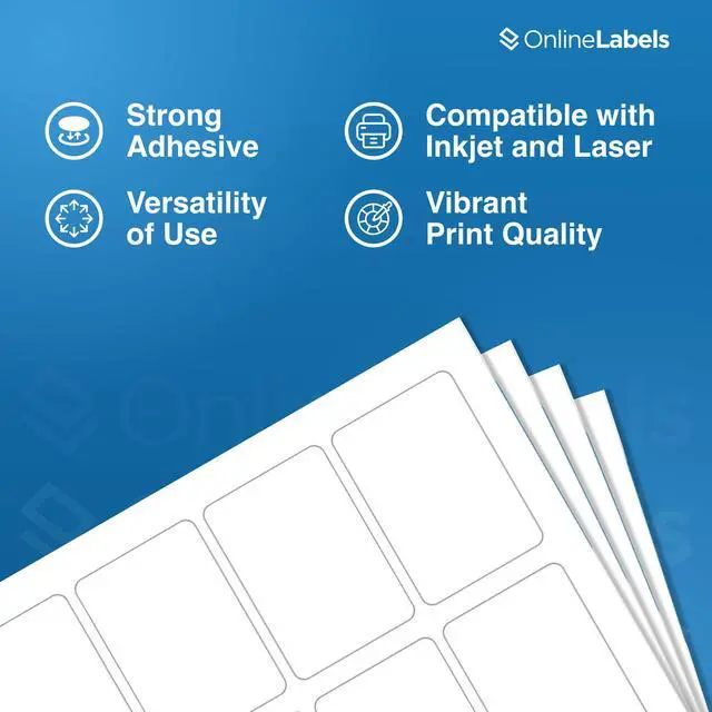 Alt view image 5 of 7 - OnlineLabels 2.33" x 3.375" Name Tags - White Matte - 25 Sheets | Permanent Adhesive, Blank Rectangle Tags, Inkjet & Laser Compatible, Ideal for Conference, Event, & Visitor Badges