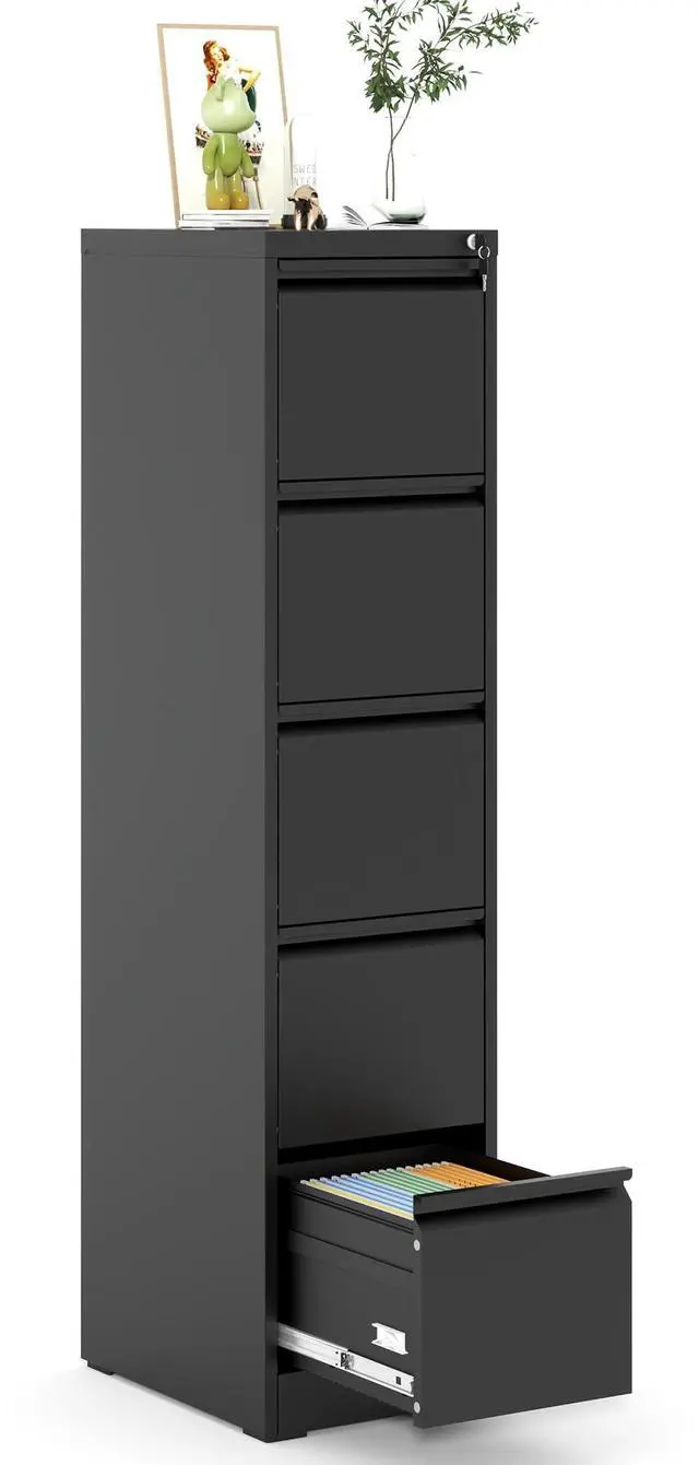 Main image of 5 Drawer File Cabinet with Lock, Metal Filing Cabinets for Home Office | Vertical File Cabinet Heavy Duty Steel Office Storage Cabinet for Letter/Legal/A4 Size Files, Easy Assembly