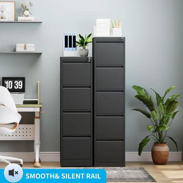 Alt view image 4 of 6 - 5 Drawer File Cabinet with Lock, Metal Filing Cabinets for Home Office | Vertical File Cabinet Heavy Duty Steel Office Storage Cabinet for Letter/Legal/A4 Size Files, Easy Assembly