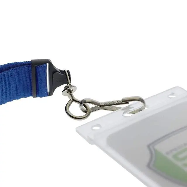 Alt view image 4 of 7 - Bulk 50 Pack - Hard Plastic Badge Holder with Thumb Notch Slide Removal - Vertical Side Load - Clear Frosted Rigid Plastic - Holds One Standard Credit Card Sized Name Badge by