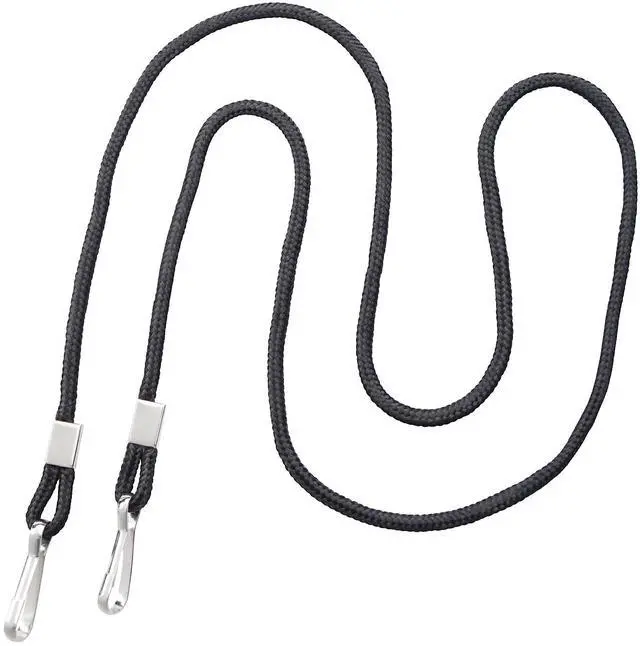 Main image of Bulk 100 Pack - Double Clip Lanyards for Special Events - Open Ended Lanyard with Two J Hooks - Sturdy No Twist Badge Holders