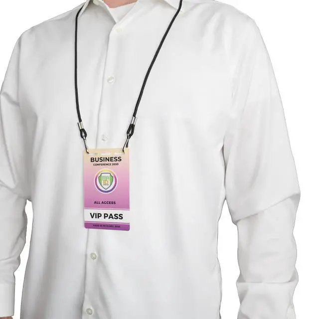 Alt view image 3 of 6 - Bulk 100 Pack - Double Clip Lanyards for Special Events - Open Ended Lanyard with Two J Hooks - Sturdy No Twist Badge Holders