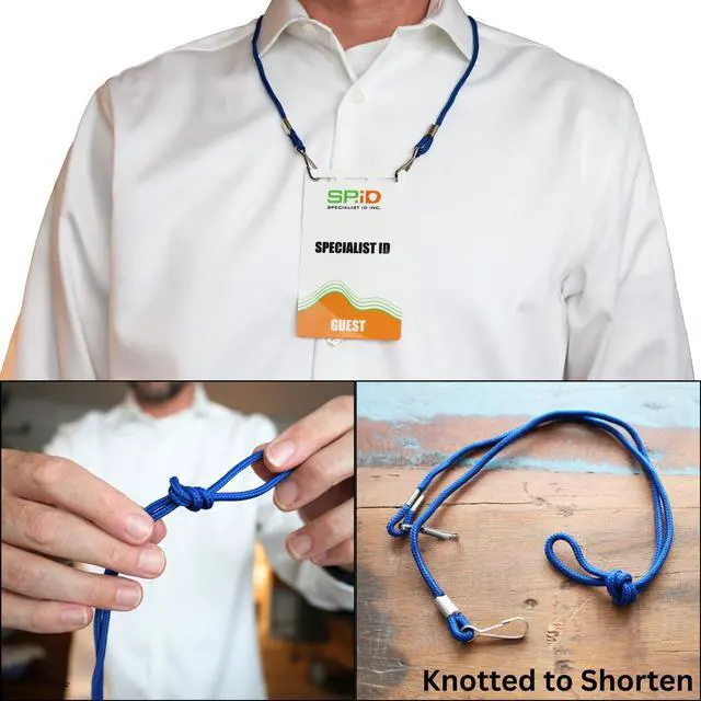 Alt view image 5 of 6 - Bulk 100 Pack - Double Clip Lanyards for Special Events - Open Ended Lanyard with Two J Hooks - Sturdy No Twist Badge Holders