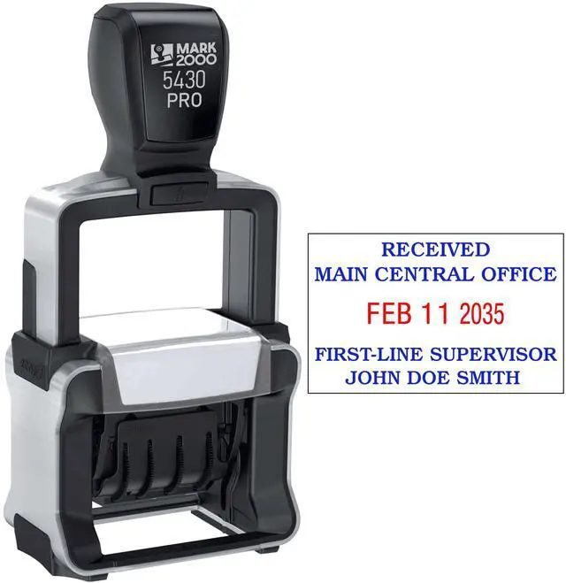 Main image of 5430 Professional Self Inking Date Stamp with Custom Text - Up to 4 Lines of Text