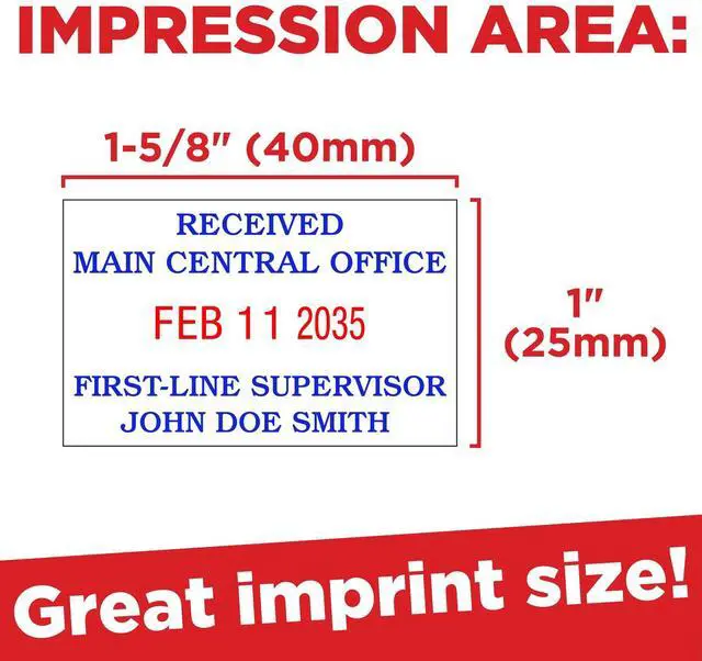 Alt view image 5 of 5 - 5430 Professional Self Inking Date Stamp with Custom Text - Up to 4 Lines of Text