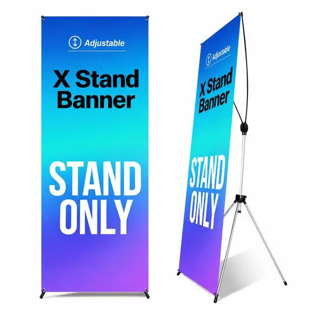 Main image of Adjustable X Banner Stand 24"x63" to 30"x72" 3 PACK,Reinforced One Piece Top Bar, Portable Aluminum X Frame Display with Carry Bag for Trade Shows & Events (STAND ONLY)