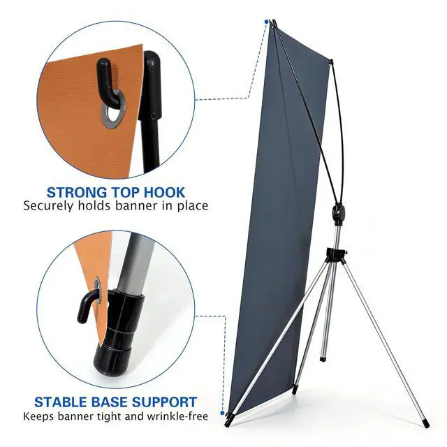 Alt view image 2 of 7 - Adjustable X Banner Stand 24"x63" to 30"x72" 3 PACK,Reinforced One Piece Top Bar, Portable Aluminum X Frame Display with Carry Bag for Trade Shows & Events (STAND ONLY)