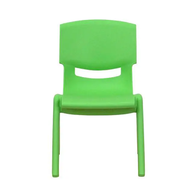 Alt view image 4 of 7 - Green Plastic Stackable School Chair, 10.5" Seat, 4-Pack | Recommended for Preschool - Kindergarten Students