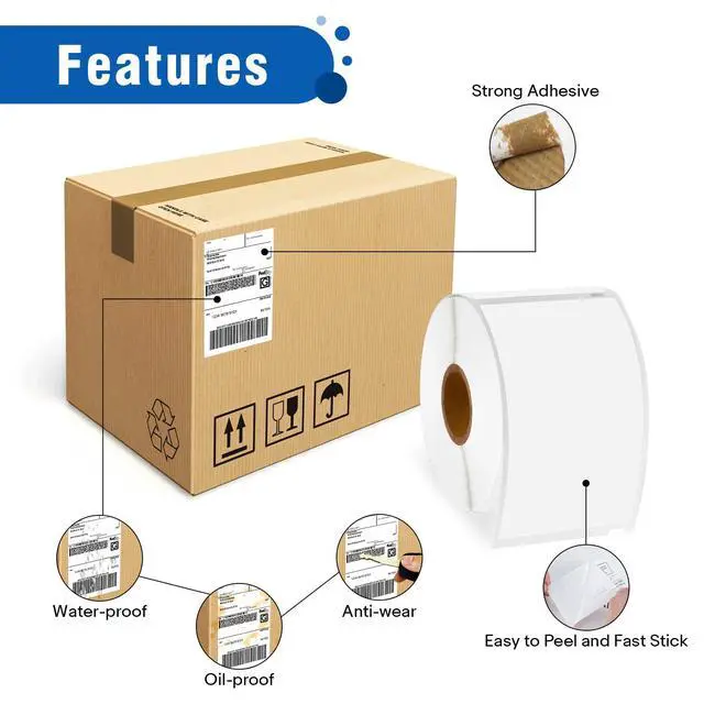 Alt view image 4 of 7 - 3 Roll Compatible for DYMO 30256 A30256 2-5/16" x 4"(59mm x 104mm) Shipping Labels Perforated 300 Labels per roll, Replacement for DYMO Label Writer 450, 450 Twin Turbo, 4XL, 450 Turbo
