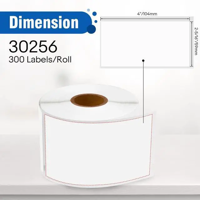 Alt view image 2 of 7 - 3 Roll Compatible for DYMO 30256 A30256 2-5/16" x 4"(59mm x 104mm) Shipping Labels Perforated 300 Labels per roll, Replacement for DYMO Label Writer 450, 450 Twin Turbo, 4XL, 450 Turbo