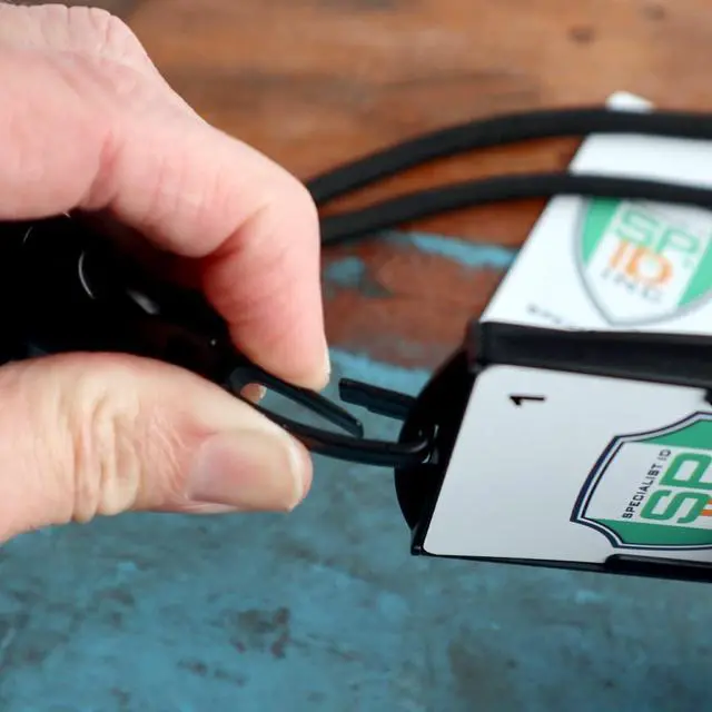 Alt view image 5 of 7 - Bulk 25 Pack - Metal Detector Friendly Lanyard w/Badge Holder - 2 Card Display - Double Sided Open Face Horizontal/Vertical - Breakaway Cord - Detachable Clip - Quick Release Buckle by