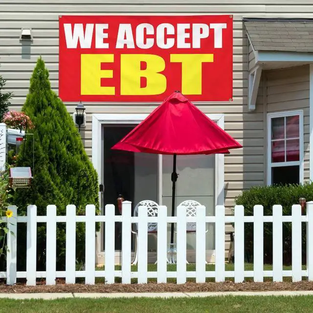 Alt view image 3 of 6 - Vinyl Banner We Accept Ebt Promotion Business B 10 Grommets 60x144Inches | Multiple Sizes Outdoor Weatherproof Industrial Yard Signs Red We Accept Ebt Banner