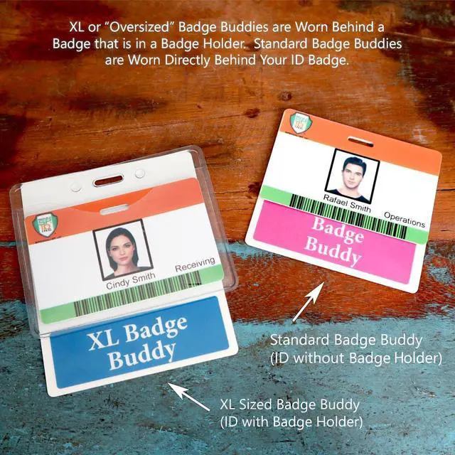 Alt view image 7 of 7 - 5 Pack - Oversized Doctor Badge Buddy Horizontal - XL Badge Buddies Role I'd Backer Card for Doctors - 3 3/8 X 4 1/8 - Wear with ID Badge Holder - USA Printed by (Hot Pink)