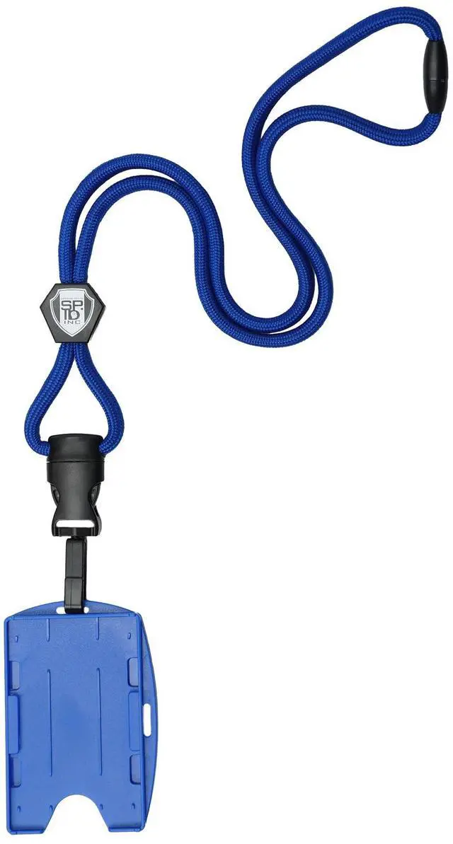 Main image of Bulk 25 Pack - Metal Detector Friendly Lanyard w/Badge Holder - 2 Card Display - Double Sided Open Face Horizontal/Vertical - Breakaway Cord - Detachable Clip - Quick Release Buckle by