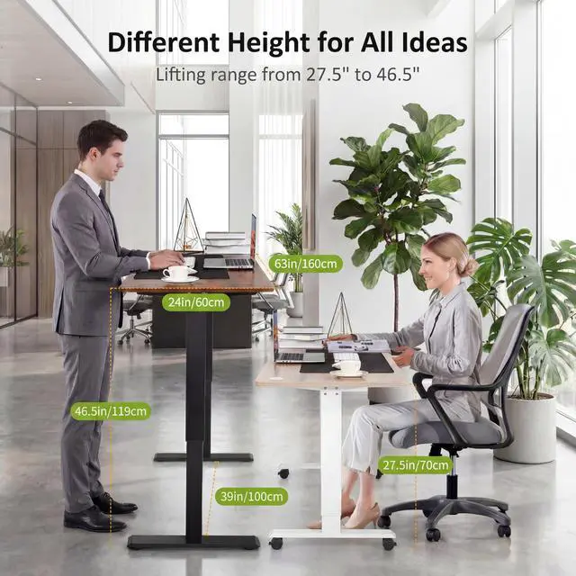 Alt view image 4 of 7 - Electric Standing Desk 63 x 24In with Power Outlets,Rolling Stand up Desk with Mouse Pad,Wheels2 USB Ports & 3 Power Outlets, 4 Caster, 4 Preset Heights Easy to Set for Home Office(Brown)