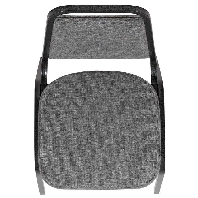 Alt view image 7 of 7 - Gray Fabric Trapezoidal Back Stacking Banquet Chair | 2.5 in Thick Seat, Silver Vein Frame, Fabric Upholstery