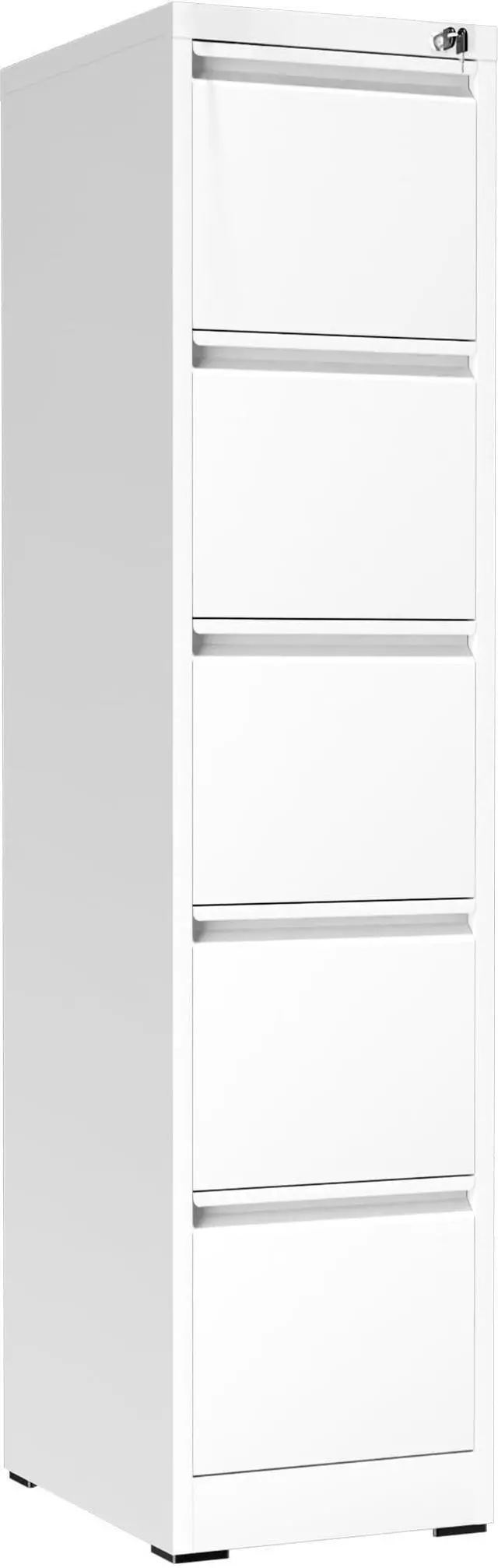 Main image of 5 Drawer File Cabinet with Lock, Vertical Filing Cabinets for Home Office, Locking File Cabinet Hanging Files for A4/ Legal/Letter, Require Assembly, White