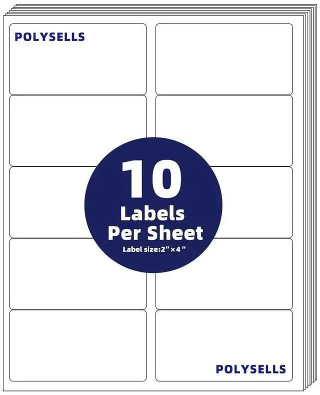 Main image of Self Adhesive 2"x4" Address Shipping Labels, 10UP White Sticker FBA Labels, Inkjet/Laser Printer Compatible, 10 Labels/Sheet, 500 Sheets/5000 Labels