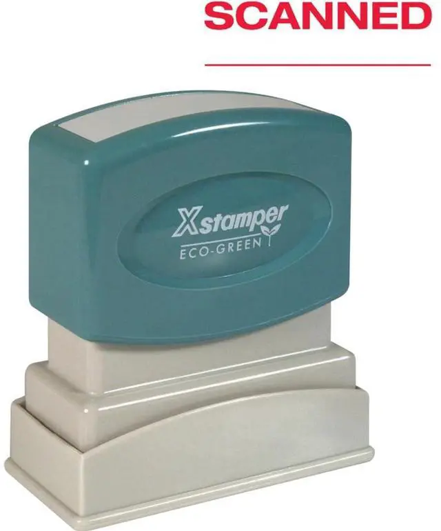 Main image of 1829 Scanned, Pre Inked Laser Engraved Rubber Stamp, Red Ink, Impression Size: 1/2" x 1-5/8"