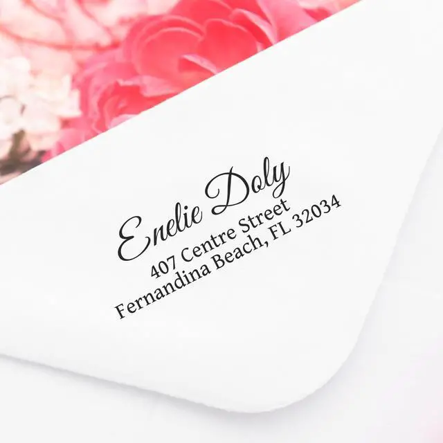 Main image of Custom Address Stamp - Up to 3-Lines w/ 4 Ink Color Options (Large) | Easy-to-Read Imprint, Crisp & Consistent Impressions, Thousands of Clear Stampings, Built-In Self-Inking Mechanism