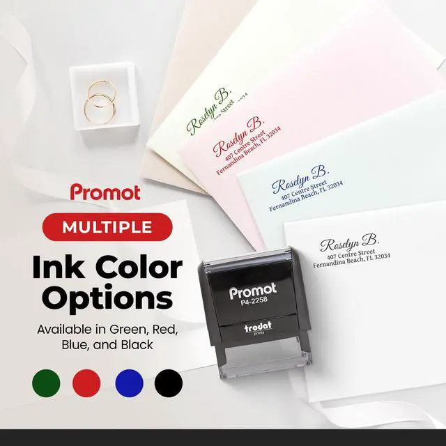 Alt view image 4 of 7 - Custom Address Stamp - Up to 3-Lines w/ 4 Ink Color Options (Large) | Easy-to-Read Imprint, Crisp & Consistent Impressions, Thousands of Clear Stampings, Built-In Self-Inking Mechanism