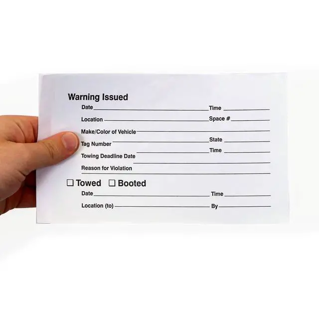 Alt view image 3 of 6 - Bilingual Parking Violation Stickers | Pack of 50 Labels with Permanent Adhesive, 5 x 8 inch, Vehicle Illegally Parked Sticker, Hard to Remove Write-On Tickets, Fluorescent Orange