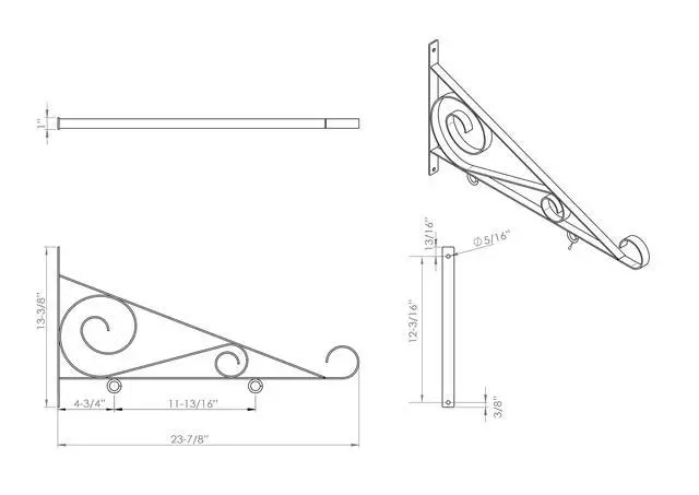 Alt view image 6 of 6 - Hanging Sign Scroll Bracket - 24"
