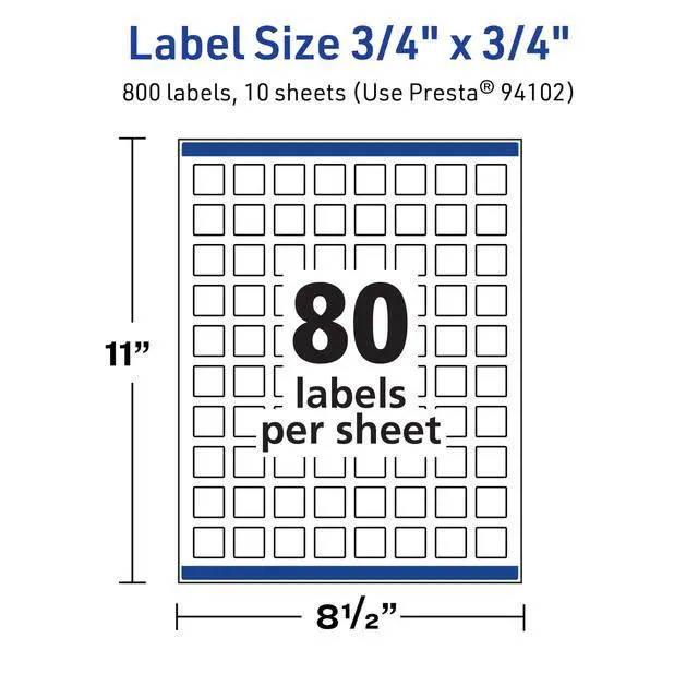 Alt view image 5 of 7 - TrueBlock Matte White Square Labels, Sure Feed Technology, 0.75" x 0.75", 800 Matte White Labels, Print-to-The-Edge, Laser/Inkjet Printable, Great for Product Merchandising Stickers