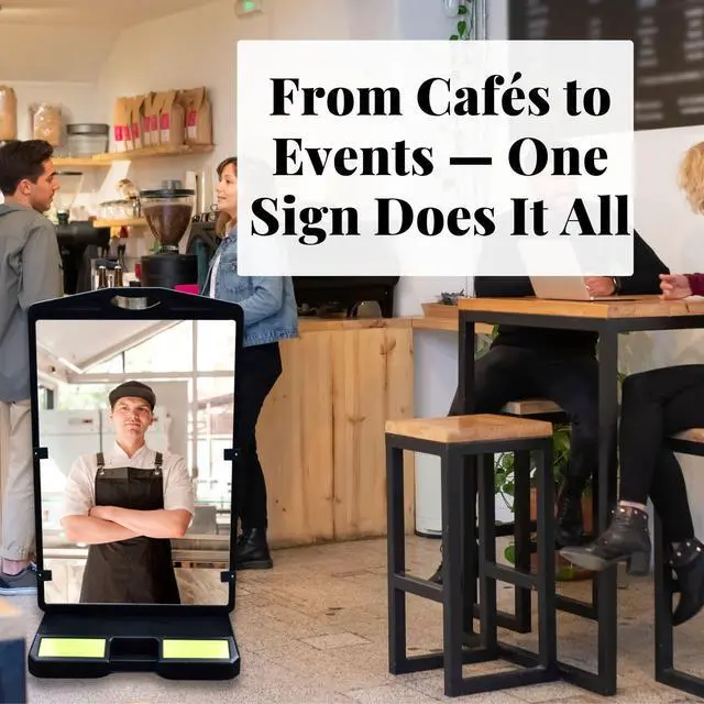 Alt view image 7 of 7 - 2 Pack A-Frame Sidewalk Signs, Double-Sided Outdoor Sign Holder | Fits 24" × 36" Posters, Water-Fillable Base, Slide-In Frame with Carry Handle for Restaurant, Retail & Events