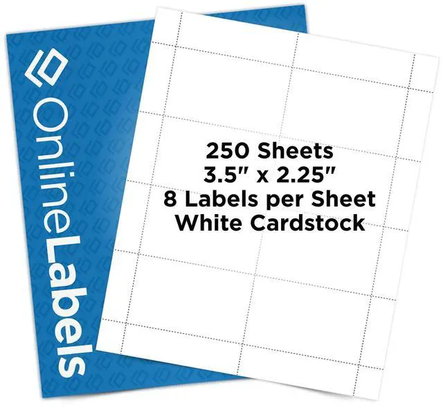 Main image of OnlineLabels 2.25" x 3.5" Name Badges - Cardstock - 250 Sheets | No Adhesive Backing, Blank Rectangle Name Badges, Inkjet & Laser Compatible, Ideal for Conferences & Trade Shows