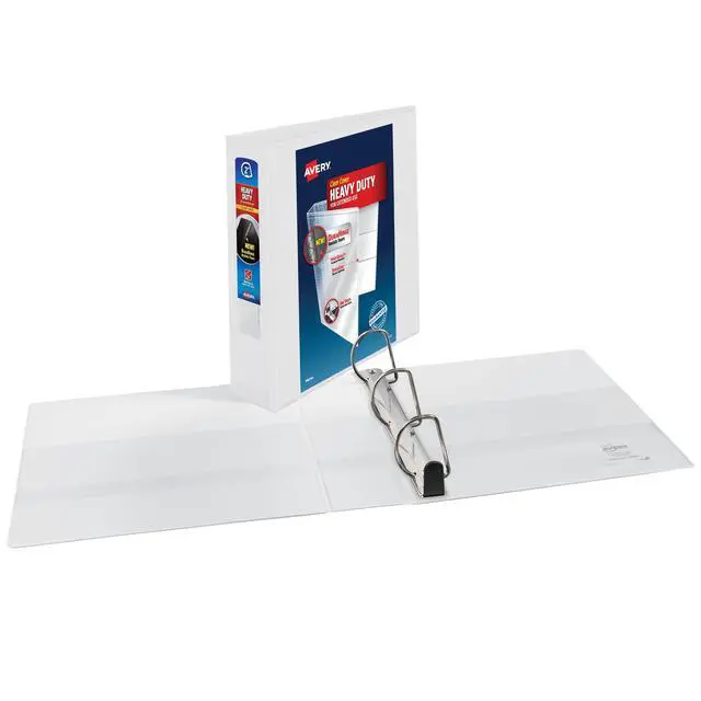 Alt view image 2 of 7 - Heavy-Duty View 3 Ring Binder, 2" One Touch Slant Rings, Holds 8.5" x 11" Paper, 4 White Binders (79790)