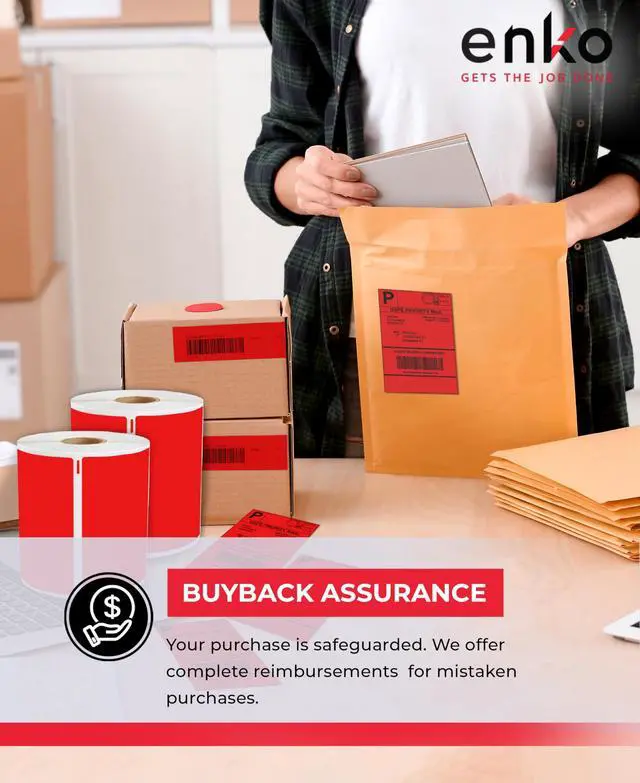 Alt view image 6 of 6 - 1744907 6 Rolls | 1320 Red Direct Thermal Address Labels (4 x 6 in) | 4x6 Shipping Labels Compatible with Dymo LabelWriter 4XL and Zebra Direct Thermal Printers