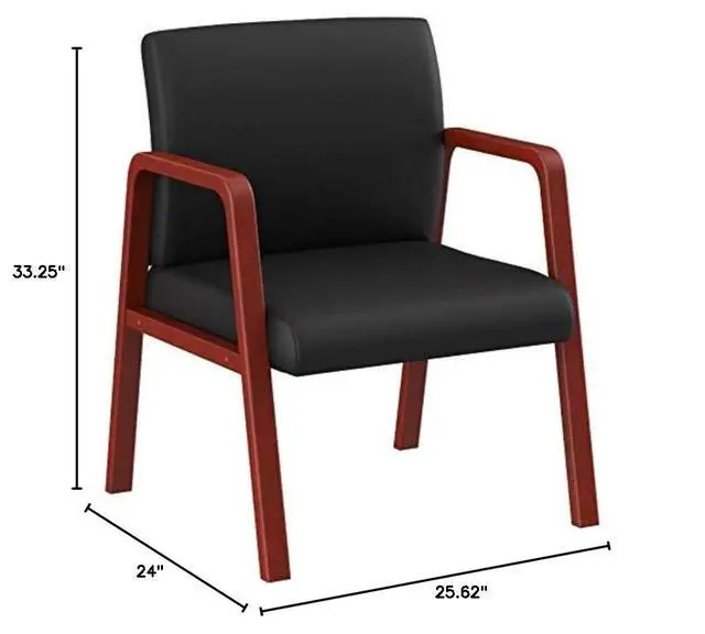 Alt view image 2 of 2 - Guest Chair, Black/Mahogany
