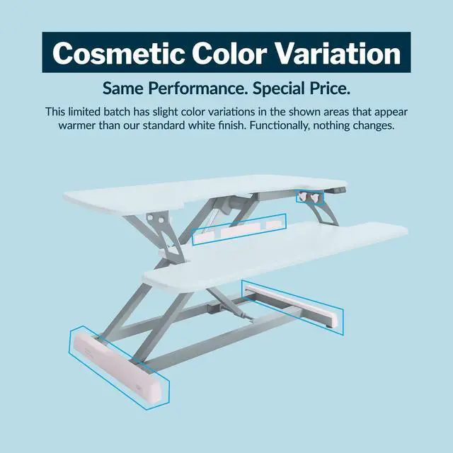 Alt view image 2 of 2 - Pro Plus 36 Electric Standing Desk Converter White Blemish