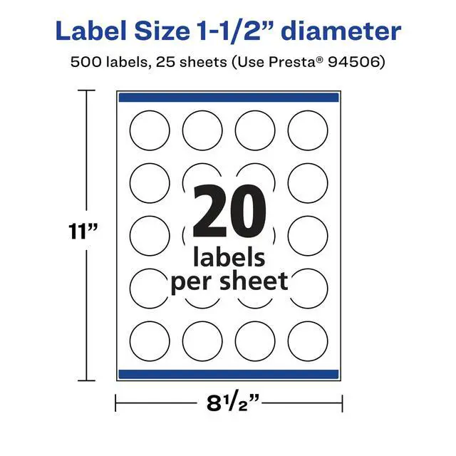 Alt view image 5 of 7 - ® Glossy Clear Round Labels, Sure Feed® Technology, 1.5" Diameter, 500 Glossy Clear Labels, Print-to-The-Edge, Laser/Inkjet Printable