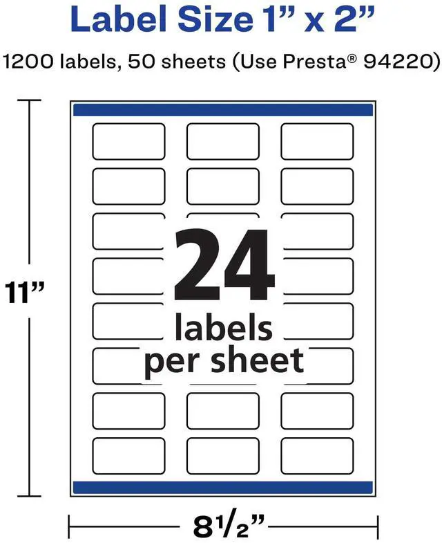Alt view image 5 of 7 - Matte White Rectangle Labels, Sure Feed Technology, 1" x 2", 1,200 Matte White Printable Labels