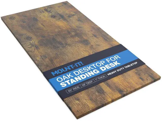 Main image of 55" Tabletop for Standing Desk, 29" Deep, 1" Thick Heavy-Duty Oak Wood Table Top, Solid Single-Piece Desktop Surface for Adjustable Sit-Stand, Frame and Legs Sold Separately