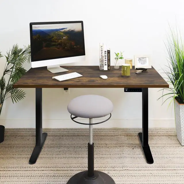 Alt view image 4 of 7 - 55" Tabletop for Standing Desk, 29" Deep, 1" Thick Heavy-Duty Oak Wood Table Top, Solid Single-Piece Desktop Surface for Adjustable Sit-Stand, Frame and Legs Sold Separately