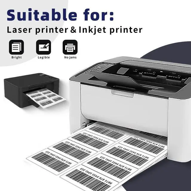 Alt view image 4 of 7 - Self Adhesive 2"x4" Address Shipping Labels, 10UP White Sticker FBA Labels, Inkjet/Laser Printer Compatible, 10 Labels/Sheet, 500 Sheets/5000 Labels