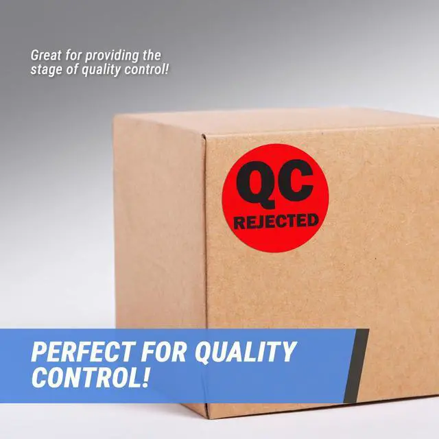 Alt view image 3 of 6 - QC Rejected Label Stickers, Red, 2 Inch Round Circle Dot | Vibrant Color Coding, Inventory Quality Control, Production Line Warehouse Management, Inspection Stickers, 1200 count