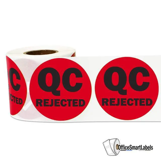 Alt view image 5 of 6 - QC Rejected Label Stickers, Red, 2 Inch Round Circle Dot | Vibrant Color Coding, Inventory Quality Control, Production Line Warehouse Management, Inspection Stickers, 1200 count