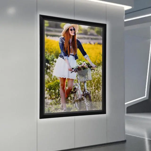 Alt view image 4 of 7 - 24""x33"" LED Backlit Poster Frame Movie Poster Frame Art Picture Light Box Advertising Display Frame Movie Poster Light Box Home Theater Wall Mounted for Movie Poster Advertising Display