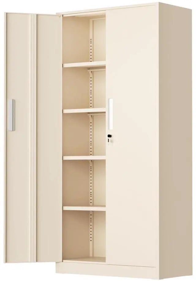 Main image of 72" Metal Office Storage Locking Cabinet, Lockable Garage Storage Cabinets, High Office Cabinet with Adjustable Shelves for Garage(Warm Grey)