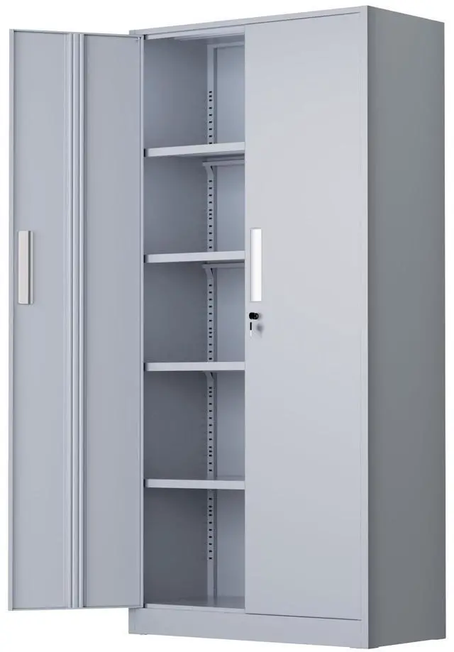 Main image of 72" Metal Office Storage Locking Cabinet, Lockable Garage Storage Cabinets, High Office Storage Cabinet with Adjustable Shelves for Garage(Cement Grey)