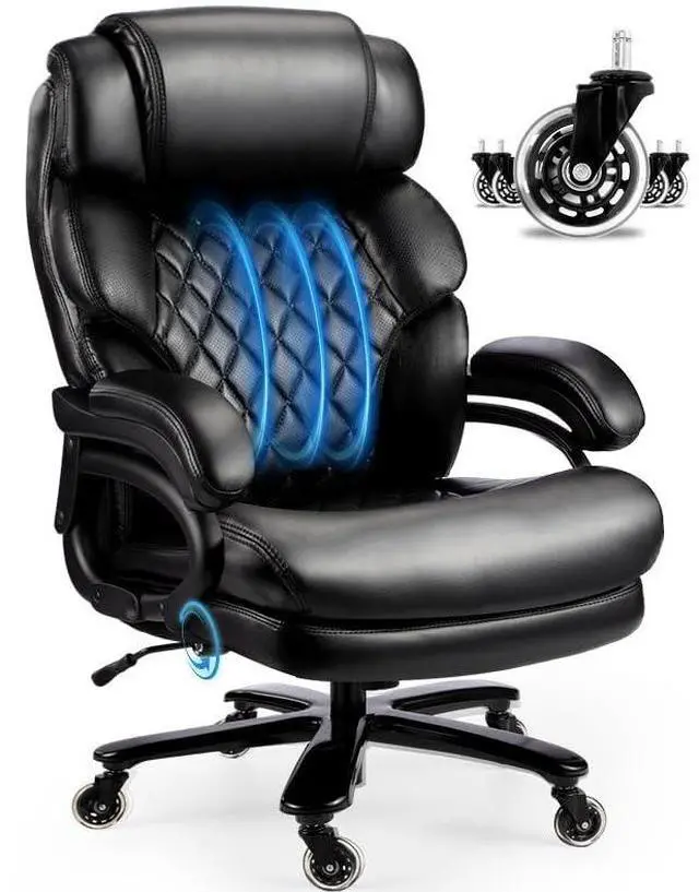 Main image of 800LBS Big and Tall Office Chair for Heavy People, Heavy Duty Executive Chair with High Back, Extra Wide Seat and Adjustable Lumbar, Large Computer Desk Chair Comfortable for Home Office