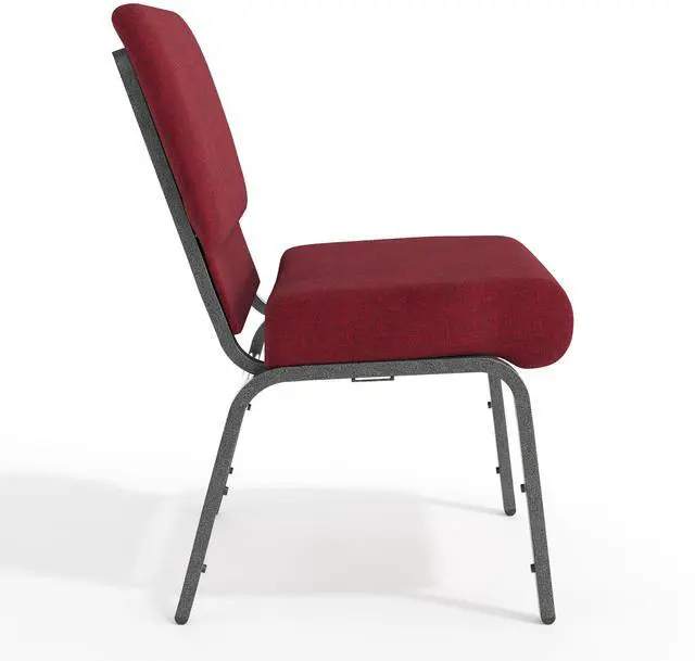 Alt view image 7 of 7 - Crimson Fabric 21" W Stacking Church Chair | Silver Vein Frame, Fabric Upholstery